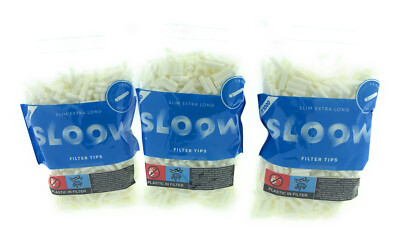 8 x 1000 Sloow Extra Long Slim Filter Drehfilter Eindrehfilter Lang 6mm x 22mm