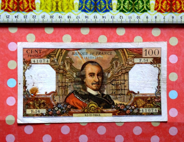 (FR) Billet de banque () France 100 francs Année : 1964 .