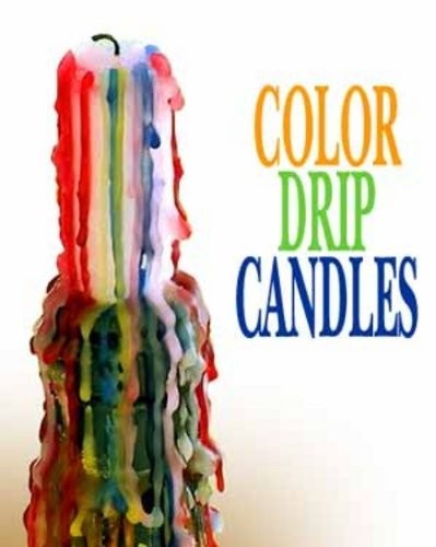 6 Multi-Color TAPER DRIP CANDLES 3/4" x 9 1/2" long ( 3 packs of 2 candles ) - Afbeelding 2 van 3