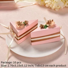 10Pcs Candy Sweet Box Unfinished Cake Shape Gift Favours Favor Boxes Wedding