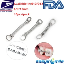 10Pcs Dental Orthodontic NiTi Closed Coil Spring 010 012 6/9/12mm For Braces USA