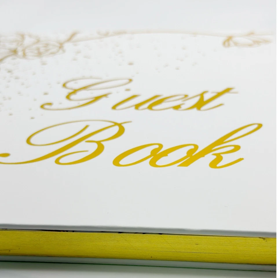 Gold Wedding Guest book and pen set - Image 3 of 4
