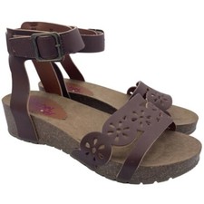 Rachel Shoes Girls Brown Sandals Ankle Strap Size 1
