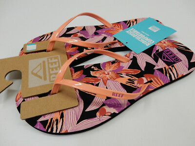 Reef Womens Bliss-Full Coral Hibiscus 9 | eBay