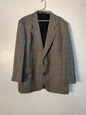 Oscar de la Renta Wool Blazer Sport Coat Mens Size 46L W41 Suit Jacket Gray