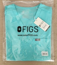 Figs Catarina One-Pocket Scrub Top Women's Size XS Fresh Aqua Turquoise Teal NWT
