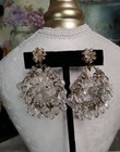 MIRIAM HASKELL VINTAGE Crystal Glass Chandelier Earrings SIGNED  — photo 2
