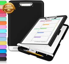 Clipboard with Storage Clip Board 8 5  11 with Pen Holder Plastic Organization