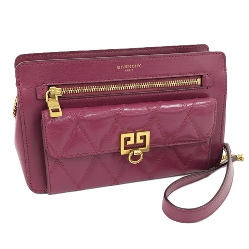 Givenchy Leather Orchid Crossbody Bag Women's Excellent From Japan