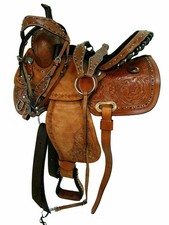 Barrel Racing Premium Leather Brown Saddle For Western Trail Horse Tack