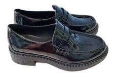 Madden Girl Shoes Ambrosse Size 7M Black Chunky Black Block Loafers Academia NEW