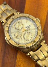 Armitron Watch Men Calendar Date Gold Tone Gold Dial Quartz 40mm New Battery