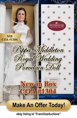 Pippa Middleton Royal Wedding Porcelain Doll New in Box COA #1304