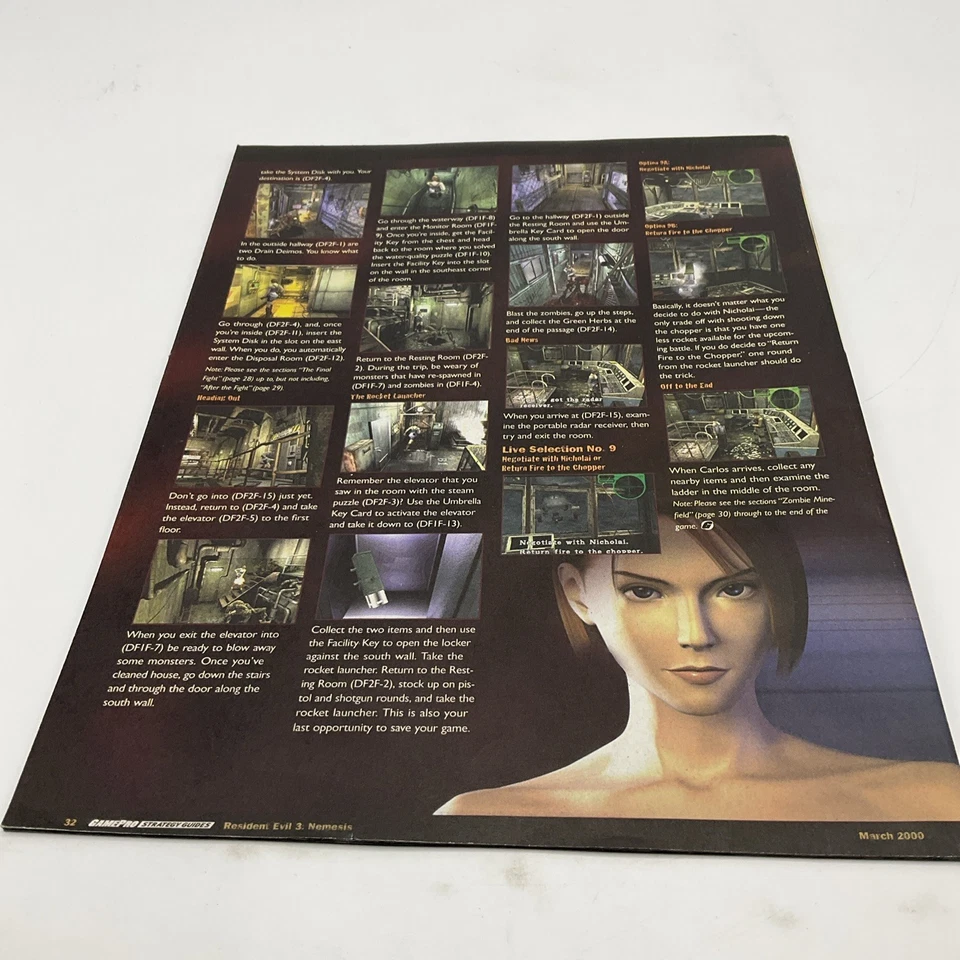 Resident Evil 3 Nemesis -Game Pro Strategy Guide- RARE Magazine Promo 1999 - Image 2 of 2