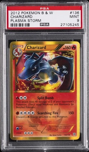 2013 POKEMON B&W PLASMA STORM #136 CHARIZARD PSA 9