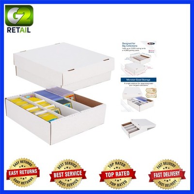 Durable White Cardboard Box | Holds 3200 Cards | Card Collection Storage
