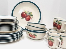 Casuals By China Pearl Desert  Apple_ Dinner/Salad/Bread Plates + Cups & Bowls.