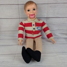 Vintage Willie Talk Ventriloquist Doll/Dummy - Mouth Moves W/String Stained
