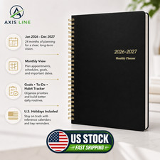 2026-2027 Monthly Planner 2 Year Spiral Agenda Calendar Goals Notes
