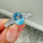 925 Sterling Silver Ring 7x5mm Natural Topaz Gemstone Zircon Bow Handmade Women — photo 1