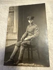 Old Photo Postcard WW1 German Military Officer Sitting In Uniform