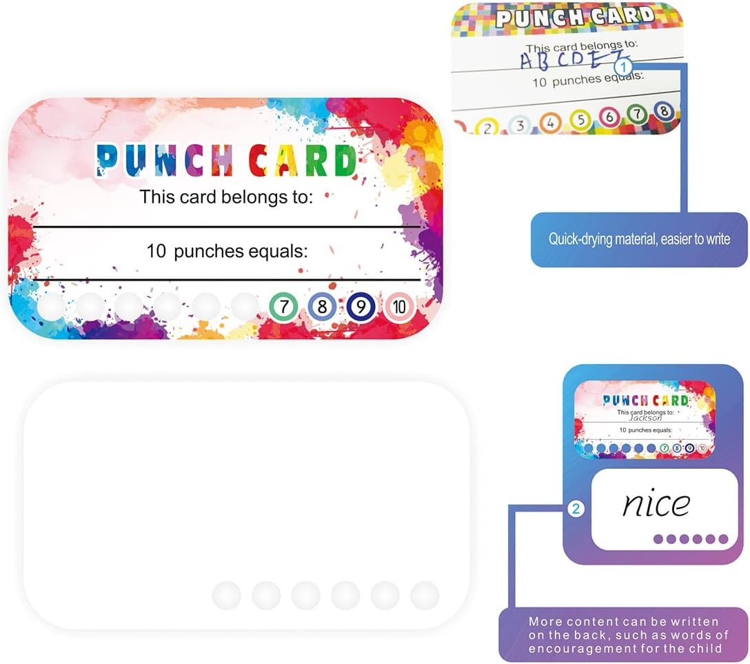 320 Pieces Punch Cards Incentive Student Reward Card Awards Loyalty Cards for Cl