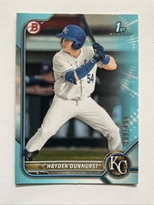 2022 Bowman Draft Sky Blue HAYDEN DUNHURST 1st Bowman RC, ROYALS #BD-44, /499