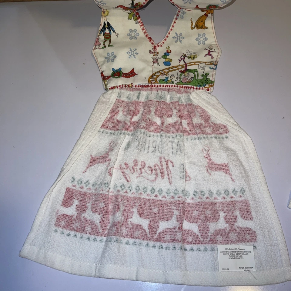 2 vestidos de cocina para horno de Navidad vintage raros Foto 3 de 4