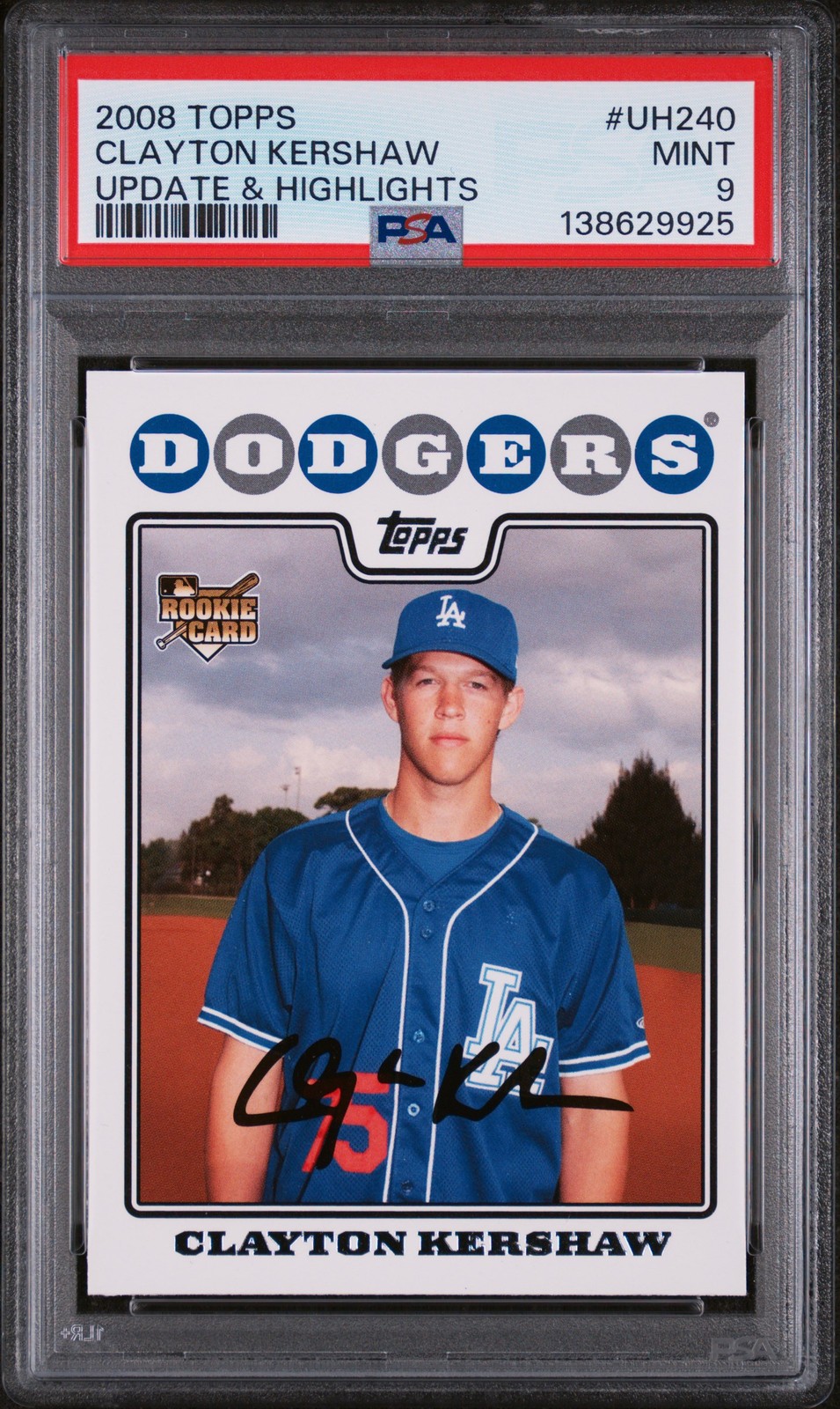 2008 TOPPS UPDATE & HIGHLIGHTS #UH240 CLAYTON KERSHAW ROOKIE RC PSA 9