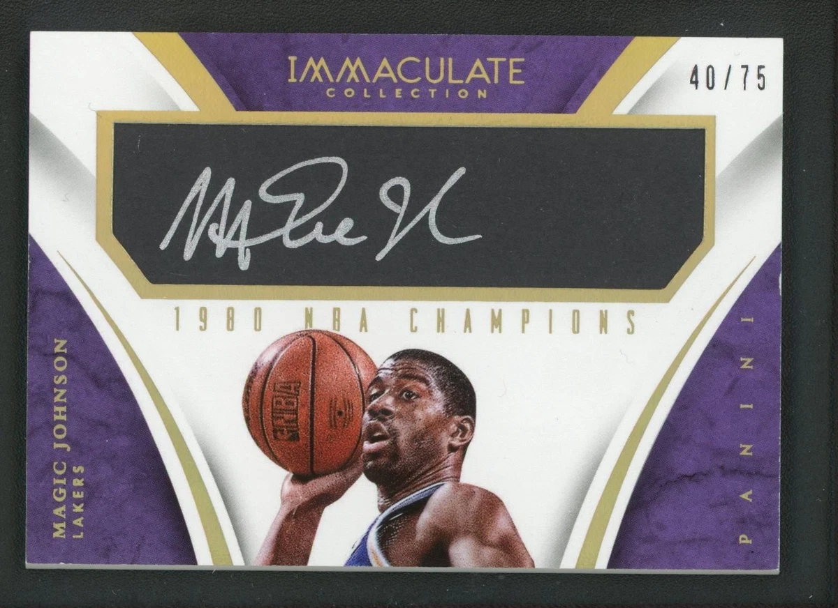 Panini Magic Johnson Basketball Autographed Sports Trading Cards