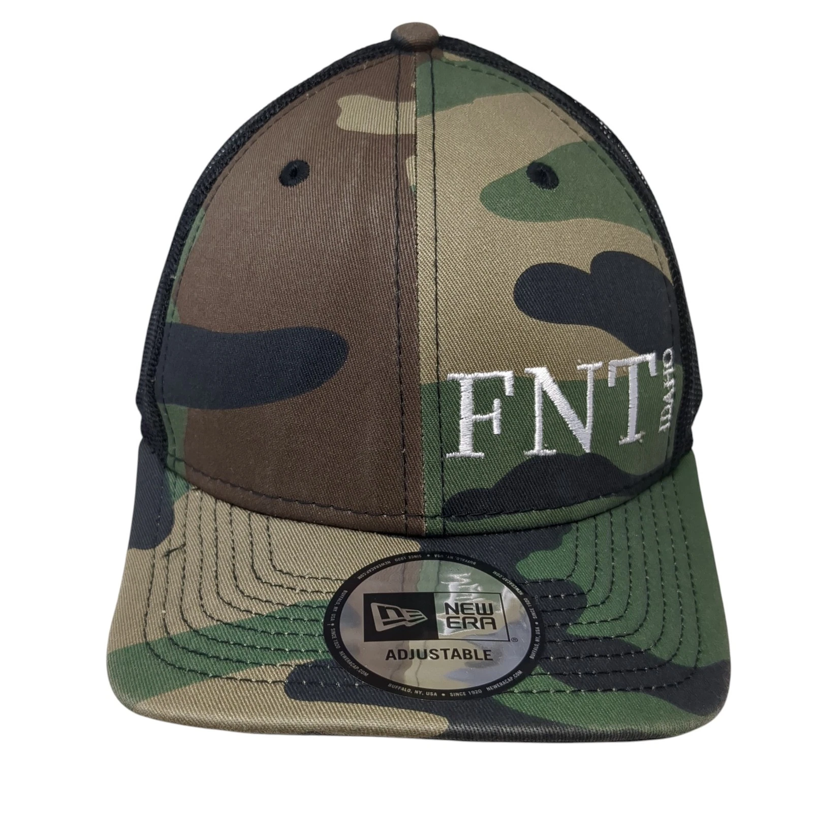FNT Idaho Snapback Mesh Back Trucker Hat Multi Camo One Size New Era