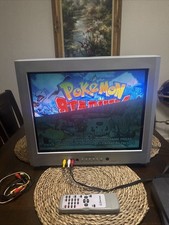 Emerson EWF2006 20 CRT TV Flat Screen Retro Gaming w/ Remote Tested Working