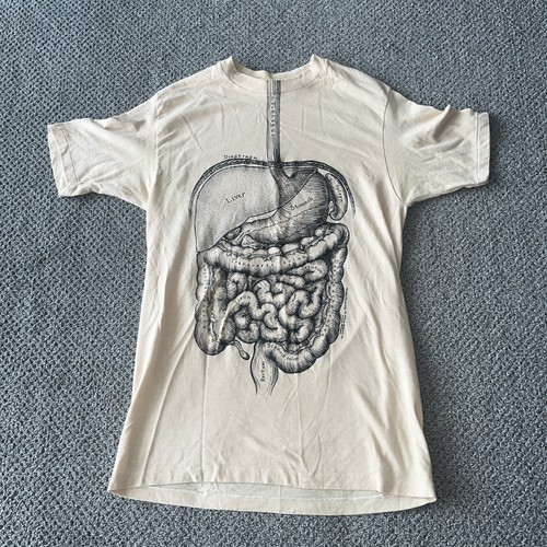 Rare Leslie Arwin 1978 Anatomy T Shirt. Single Stitch Vintage Large. Digestive