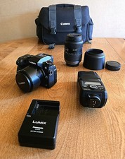 Panasonic Lumix DMC-G7 16MP fotocamera digitale con obiettivo Lumix 45-200 + Olympus FL-600R Fl