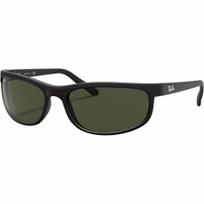 Ray-Ban RB2027 Predator 2 Wrap Sunglasses Black Frame Green Tinted Glass