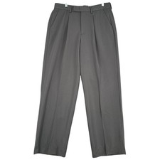 ASOS DESIGN Men Gray Pleated Trousers Pants W34 L32
