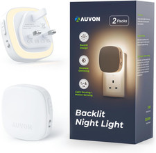 Night Light Plug in Wall, 2 Pack Backlit LED Motion Sensor Night Light with Dusk