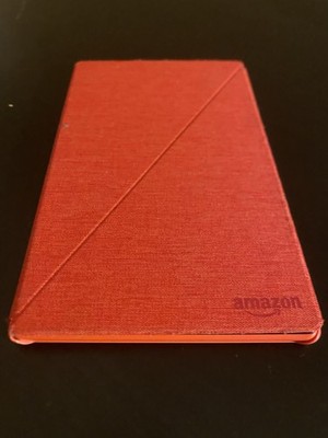 Amazon Fire Tablet Case Red Fabric Cover Stand   Genuine Amazon  