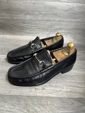 Vintage Gucci horsebit tomford era black leather slip on loafers sz 41 US8