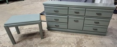 Sage Green Bedroom Set Large Dresser With Matching Side Table Night Stand | eBay Sage Green Bedroom Set Large Dresser With Matching Side Table Night Stand | eBay