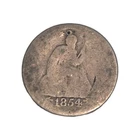 1854 Seated Liberty Quarter Holed Civil War Era Silver Coin Estate Find