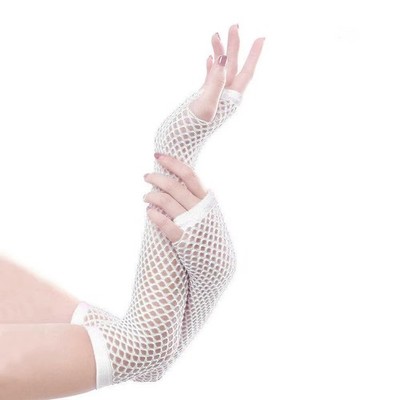 Farbige Netzhandschuhe Spitze lang kurz fingerlos Kostüm Party Zubehör