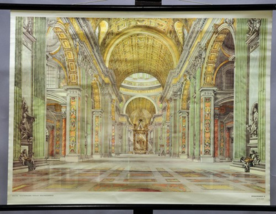 #ad old pull down wall chart living room period of art architecture Renaissance $205.99