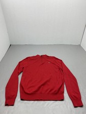Vineyard Vines Sweater Boys XL 18 Red Quarter Zip Whale Logo Cotton Pullover