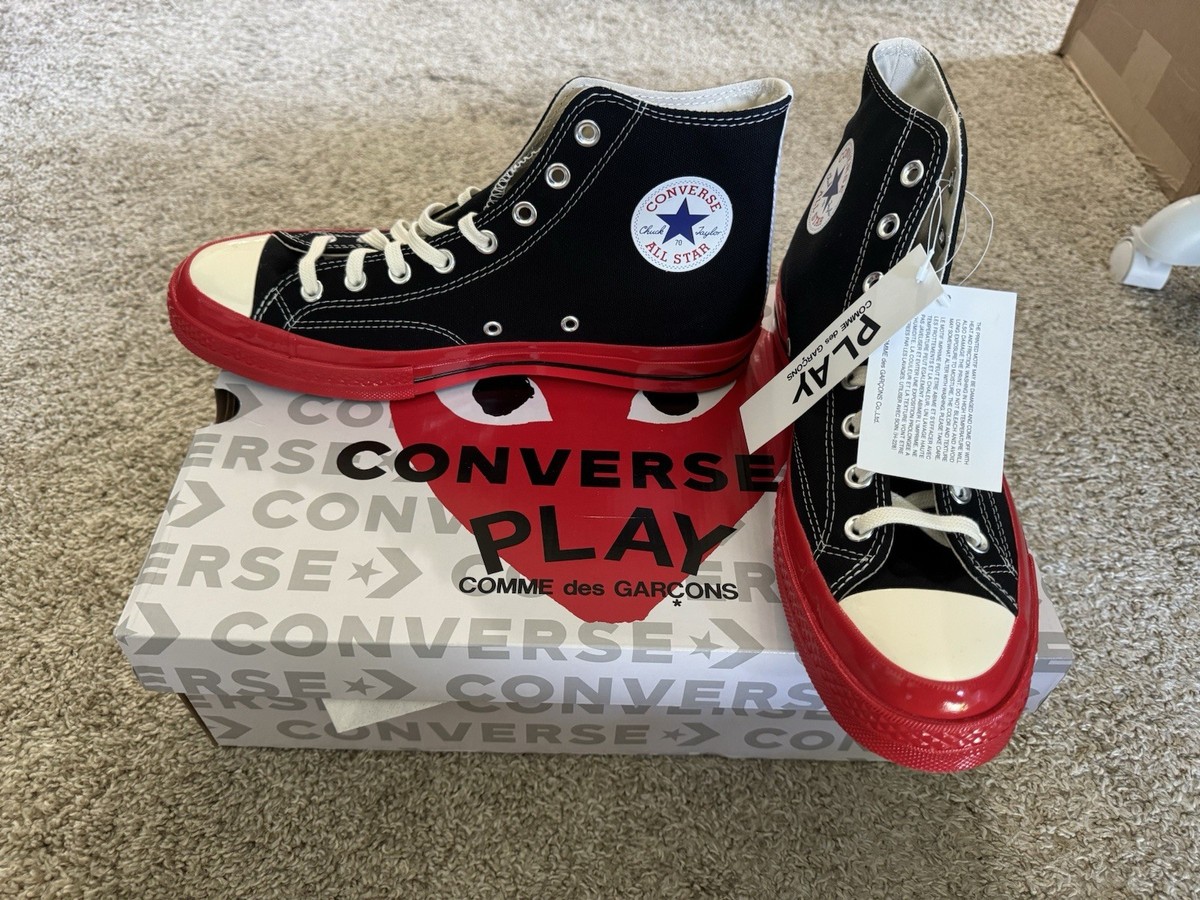 Converse x Comme des Garçons PLAY Chuck 70 High – Red Sole (Size 10M) – New Yesterday KOTD: 2022 Converse X PLAY By Comme Des Garçons  main image 3