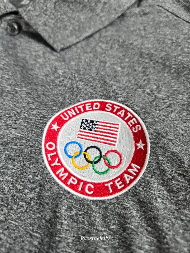 Camisa Nike Para Hombre Extra Grande Dri-Fit Equipo Olímpico de Estados Unidos Polo Gris Foto 3 de 4