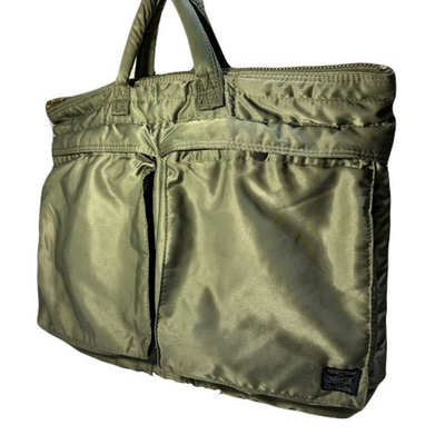 #ad PORTER TANKER Briefcase Sage Green Nylon Business Bag Yoshida Japan $84.99