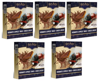 5 Packungen Witors Harry Potter Milkchoco & Biskuit Snack a 126 G Hogwarts