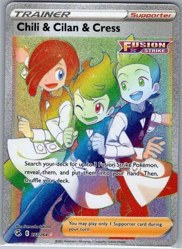 Chili & Cilan & Cress (Secret) 273/264 SWSH08: Fusion Strike - Pokemon Card - NM