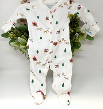 Carter  s 6 Months Baby Holiday Pajamas Santa Reindeer Soft Cotton Sleeper
